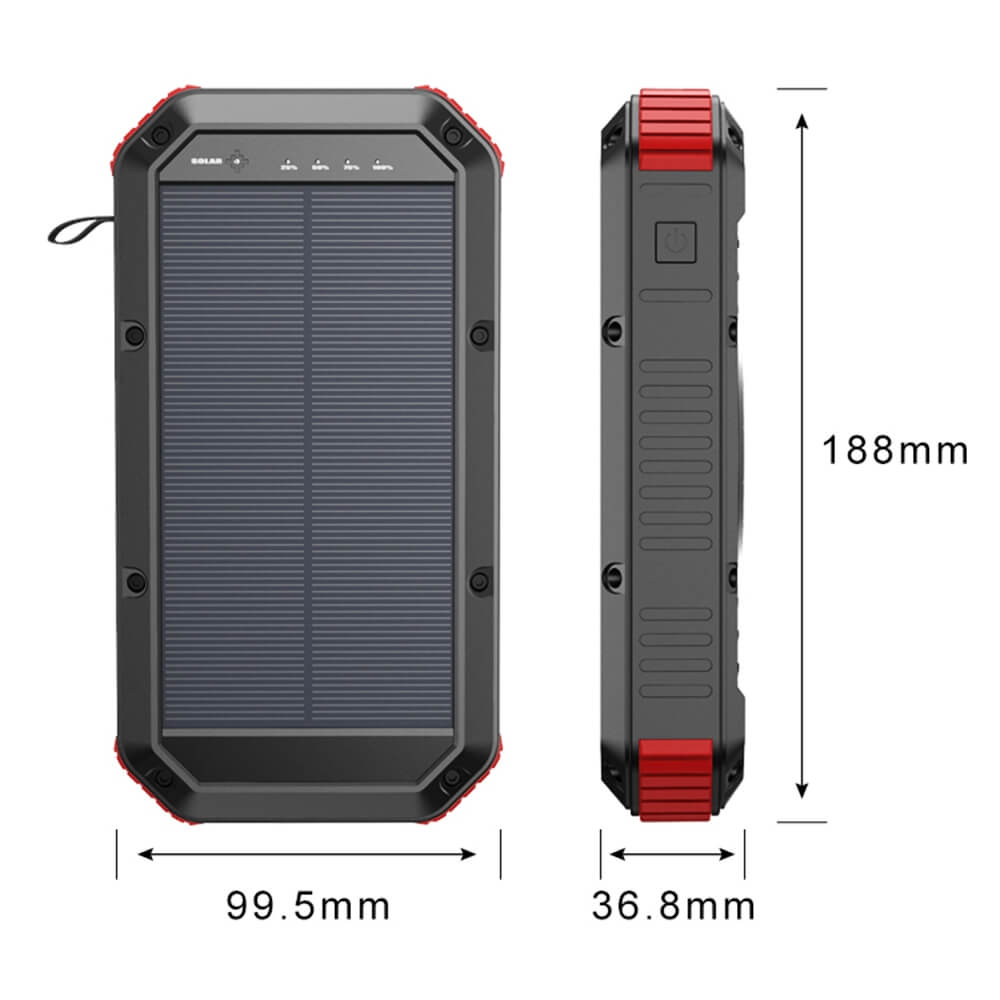 Portable Camping Solar Charger, 30000mAh Storage Power Bank